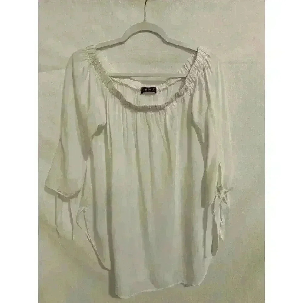 Just Quella White Off Shoulder Blouse Small